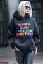 Black Colored Embroidered Crew Neck Sweatshirt Mg1574 - 2