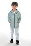 Sport Boy Mint Green Lined Water and Windproof Hooded Double Zipper Rain Jacket - 3