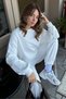 White Crew Neck Women's Tracksuit Set with Arma Detail Mg2186 - 2