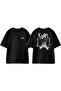 Korn Barbed Wires Design Back Printed Cotton Black Oversize T-Shirt