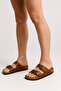 Lens Women's Slippers Tan Arizona Double Buckle - 3