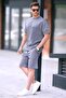 Smoked Crew Neck Men's Shorts Set 5951 - 2