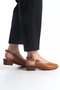 Genuine Leather Tan Round Toe Short Heeled Women's Shoes Tmd 2025888 - 2