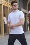 White Polo Neck Men's T-Shirt 6113 - 2