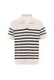 Polo Neck Striped Men's Knitwear T-Shirt - 6