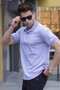 Lilac Sleeve Detailed Embroidered Polo Neck T-Shirt 5892 - 2