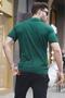 Patterned Knitwear Green Polo Collar T-Shirt 6357 - 2