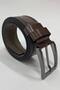 Brown Faux Leather Double Stitching Straight Men's Belt 7221 - 3