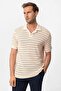 Apaş collar striped knitted men's t-shirt - 3