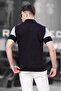 Men's Black Polo Neck Striped T-Shirt 5865 - 3