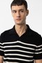 Polo Neck Striped Men's Knitwear T-Shirt - 4