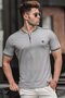 Gray Polo Neck Men's T-Shirt 9281 - 2