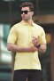 Yellow Overfit Short Sleeve Polo Neck Men's T-Shirt 7029 - 2