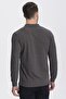 Men's Gray Cotton Smoked Long Sleeve Polo Neck T-Shirt - 5