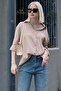 Beige Long Sleeve Striped Oversize Shirt Mg2080 - 7