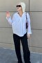 Mad Girls White Oversize Shirt Mg1369 - 2