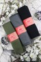 Combed Cotton Shawl Set of 3 (Khaki-Anthracite-Black)