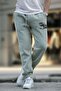 Green Men's Printed Sweatpants with Elastic Cuffs and Pocket Detail 6553 - 2