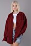 Red Oversize Shirt Jacket Mg1562