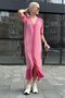 Pink Buttoned Knitwear Women's Dress Mg1648