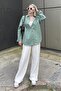 Mad Girls Green Oversize Shirt Mg1369