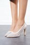 Nater Snderlla Stoned Women's Heeled Shoes Mother of Pearl Plated - 2