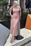 Powder Buttoned V-Neck Long Knitwear Dress Mg2078 - 2