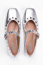 Fristymod Metallic Gold Women's Ballerinas - Buckle & Perforated Design, Modern Style for Special Occasions - 6