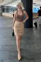 Beige High Waist Front Slit Short Skirt Mg2086 - 6
