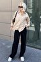 Mad Girls Beige Oversize Shirt Mg1369 - 4