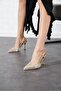 Neraste Back Open Heel Plated Women's Evening Dress Heels Gold Honeycomb - 2