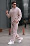 Beige Hooded Straight Leg Men's Tracksuit Set 5934 - 2