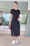 Dressify Women's Fashion Women's Collar Ribbed Double Slit Dress - 6