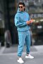 Light Blue Hooded Basic Tracksuit Set 5925 - 2