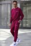 Burgundy Men's Tracksuit Set 5285