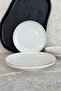 Modern Gold Cream 4-Person 21 cm Premium Porcelain Cake Plate Presentation Set - 3
