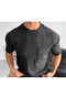 Summer Two-Piece Set with Reported Ottoman Fabric T-Shirt and Pants - 2
