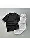 Summer Two-Piece Set with Reported Ottoman Fabric T-Shirt and Pants
