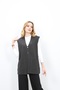 Mother's Vest - Steel Knit, Cordon Embroidered, 3 Buttons, Anthracite - 7