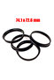 4Pcs Car Hub Centering Rings 74.1 X 72.6 Mm For BMW Wheel Bore Center Spacer Black Car Plastic ... - 3
