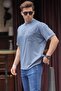 Indigo Men's Oversize T-Shirt with Pocket Detail 6194 - 3