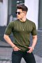 Khaki Patterned Knitwear T-Shirt 5686