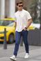White Men's Oversize T-Shirt with Pocket Detail 6194 - 3