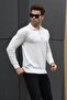 Ecru Zipper Detailed Knitwear Sweater 5606 - 2