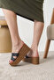 D0684 Daily Orthopedic Genuine Leather Heeled Women's Slippers - 2