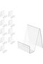 Set Of 10 Small Clear Acrylic Book Stands With Ledge For Displaying Books, Art, And Music Sheets