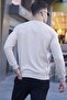 Beige Patterned Crew Neck Knitwear Sweater 5968 - 2