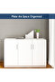 Modern 3 Door Credenza, Versatile Storage Solution with 2 Shelves - 3