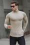 Beige Turtleneck Men's Knitwear Sweater 6857