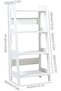 4 Tier Waterproof White Ladder Shelf Bookcase Display Unit - 5